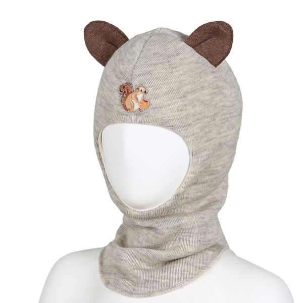 Kivat, sand hettelue i ull med ekorn