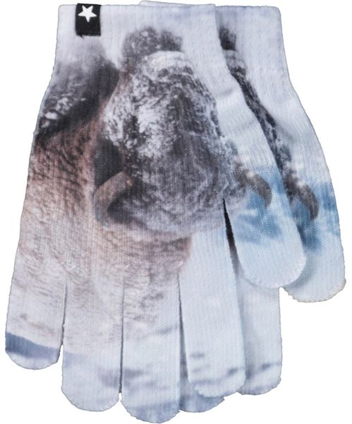 Molo lue og vanter Kaya bison close up